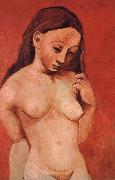 pablo picasso nude against a red backgroumd oil painting reproduction